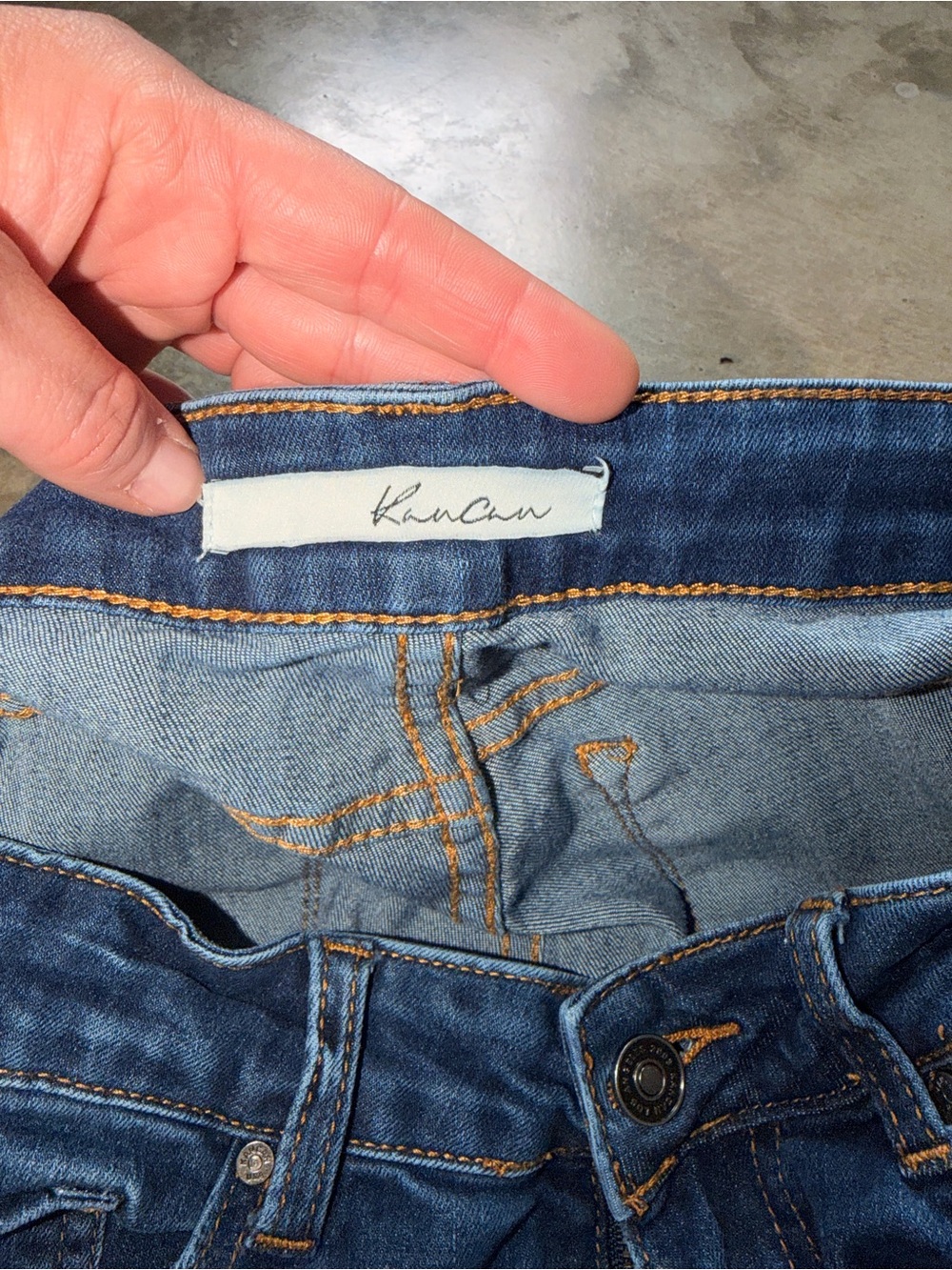 KanCan Dark Blue Ankle Crop Distressed Raw Hem Jeans - Size 26 Size 5 - Picture 10 of 15